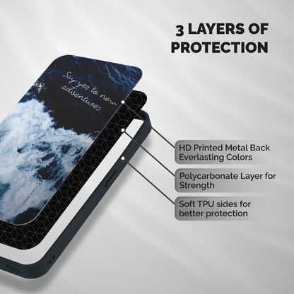 Adventures Shockproof Hybrid Protection (Metal + TPU) Back Case Cover