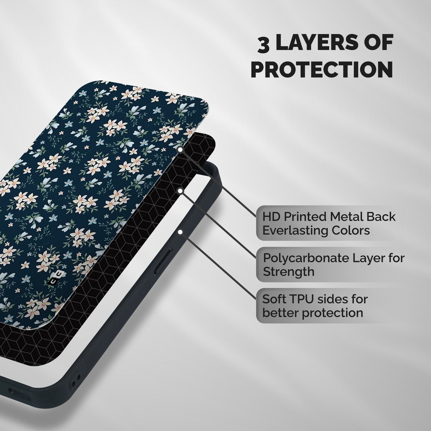Aesthetic Bloom Shockproof Hybrid Protection (Metal + TPU) Back Case Cover