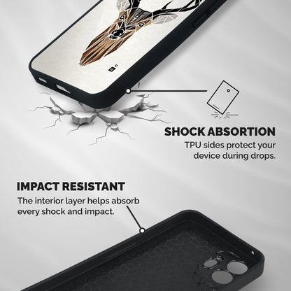 Aesthetic Deer Design Shockproof Hybrid Protection (Metal + TPU) Back Case Cover