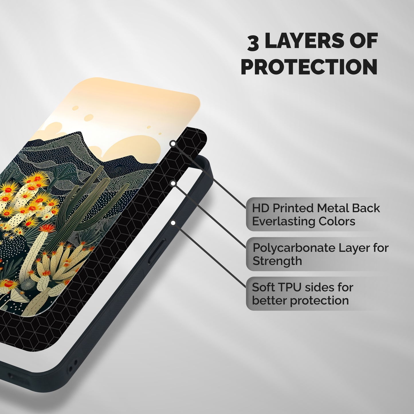Aesthetic Desert Shockproof Hybrid Protection (Metal + TPU) Back Case Cover