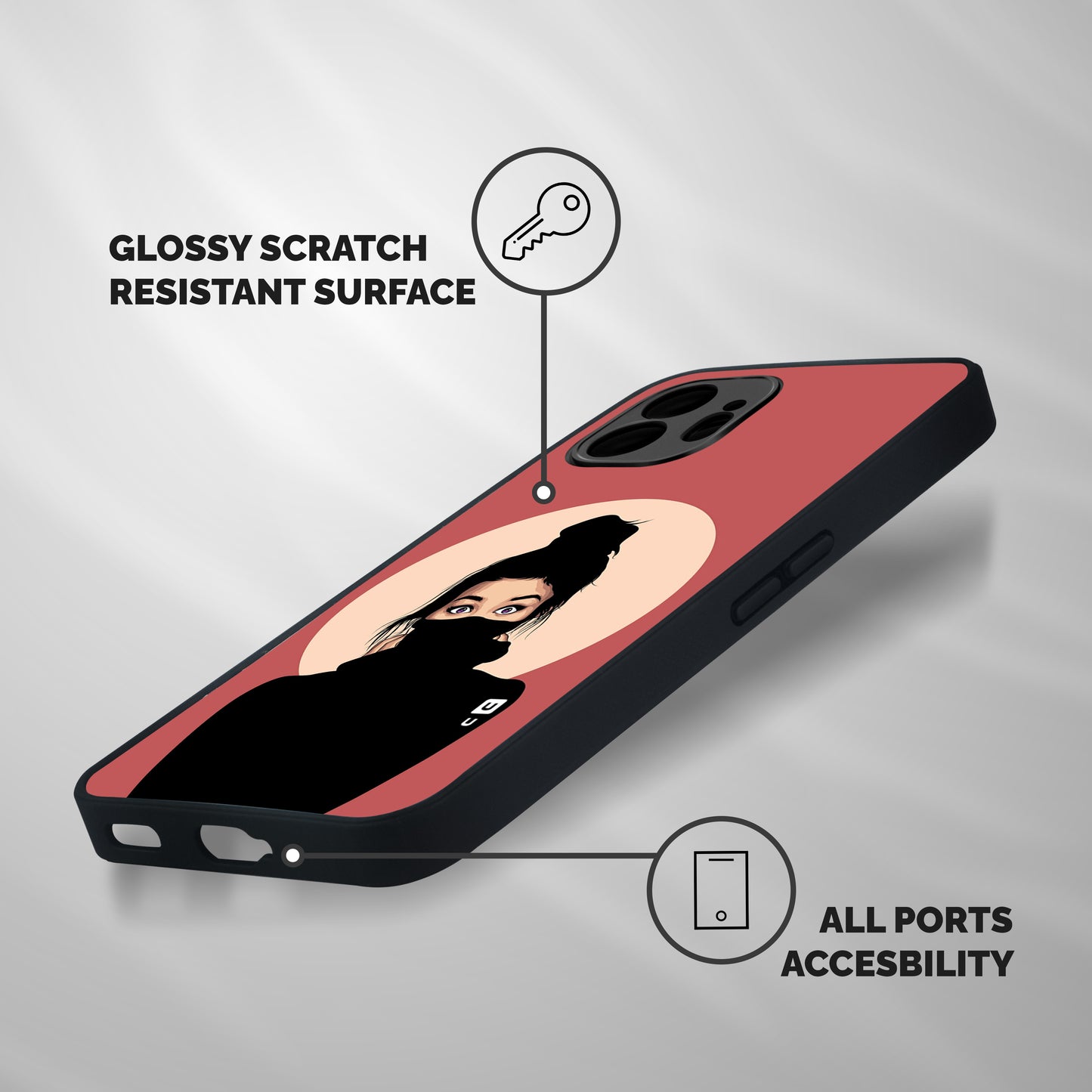 Aesthetic Digital Art Girl Shockproof Hybrid Protection (Metal + TPU) Back Case Cover