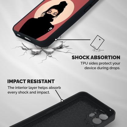 Aesthetic Digital Art Girl Shockproof Hybrid Protection (Metal + TPU) Back Case Cover