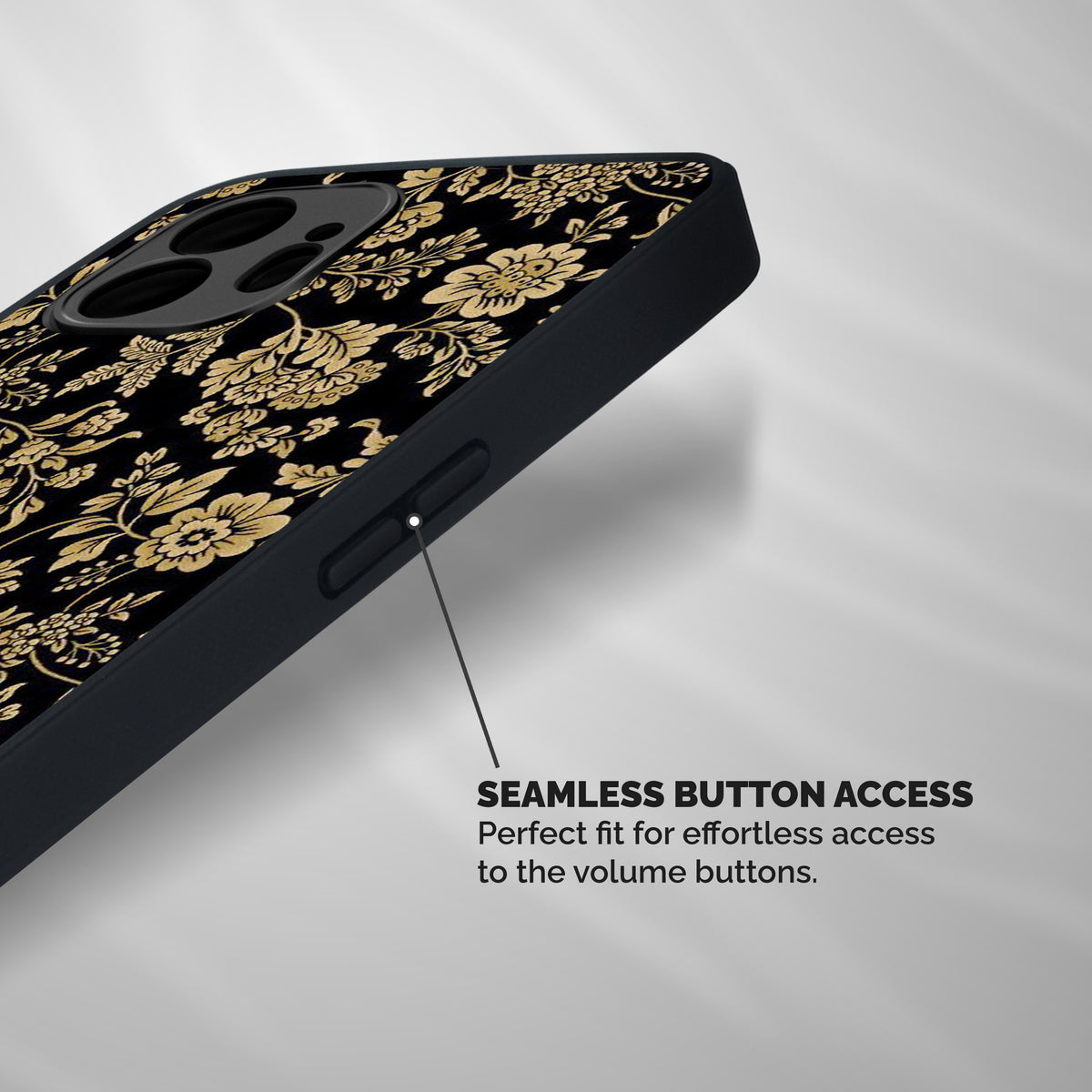 Aesthetic Golden Design Shockproof Hybrid Protection (Metal + TPU) Back Case Cover