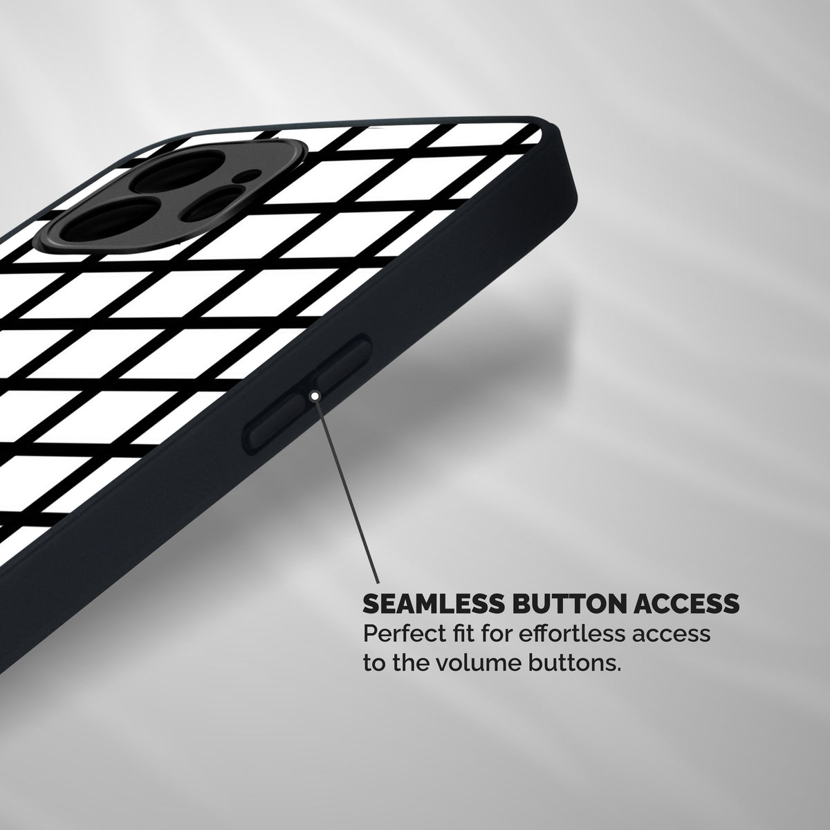 Aesthetic Grid Lines Shockproof Hybrid Protection (Metal + TPU) Back Case Cover