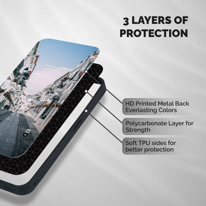 Aesthetic Street Shockproof Hybrid Protection (Metal + TPU) Back Case Cover