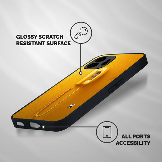 Aesthetic Yellow Telephone Shockproof Hybrid Protection (Metal + TPU) Back Case Cover