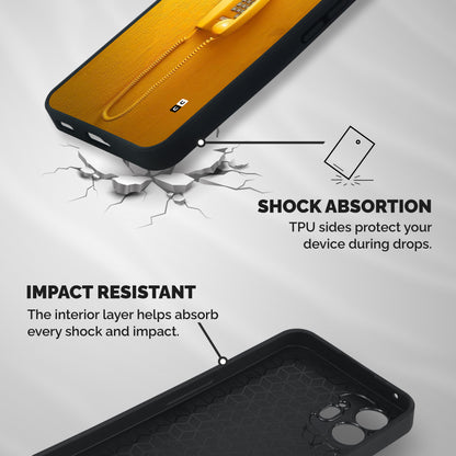 Aesthetic Yellow Telephone Shockproof Hybrid Protection (Metal + TPU) Back Case Cover