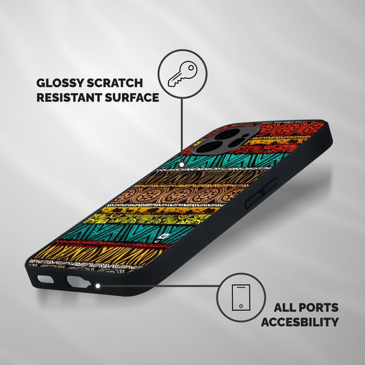 African Design Pattern Shockproof Hybrid Protection (Metal + TPU) Back Case Cover