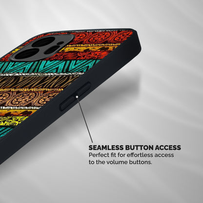 African Design Pattern Shockproof Hybrid Protection (Metal + TPU) Back Case Cover
