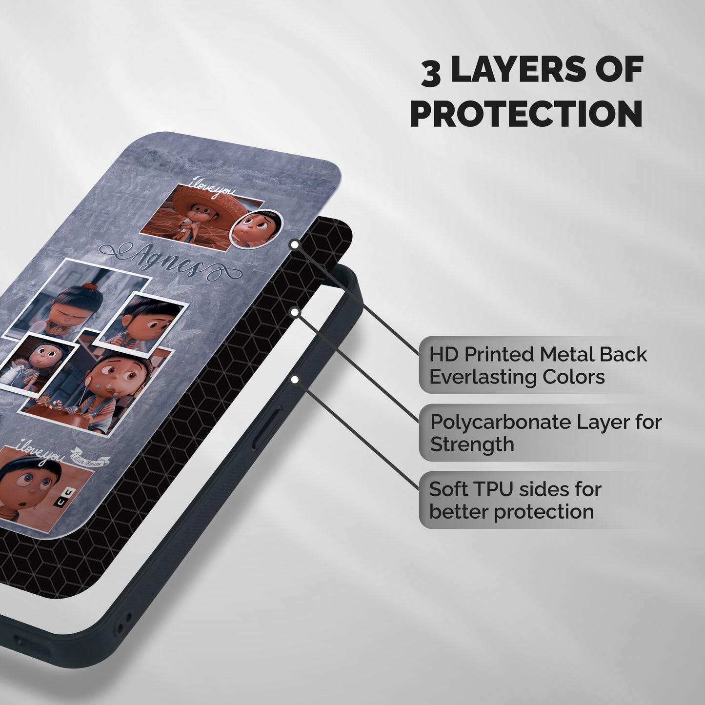 Agnes Shockproof Hybrid Protection (Metal + TPU) Back Case Cover
