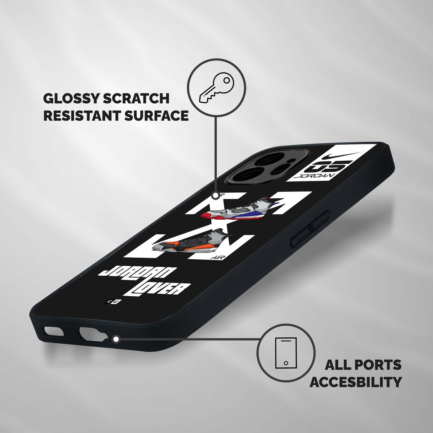 Air Shoe Lover Shockproof Hybrid Protection (Metal + TPU) Back Case Cover