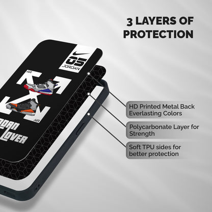 Air Shoe Lover Shockproof Hybrid Protection (Metal + TPU) Back Case Cover