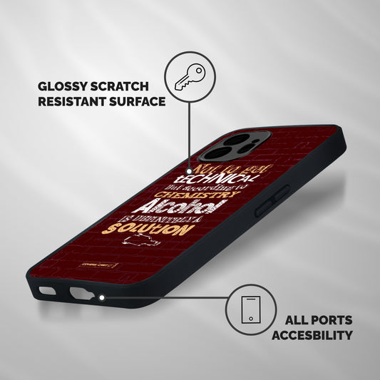 Alcohol is Definitely a Solution Shockproof Hybrid Protection (Metal + TPU) Back Case Cover