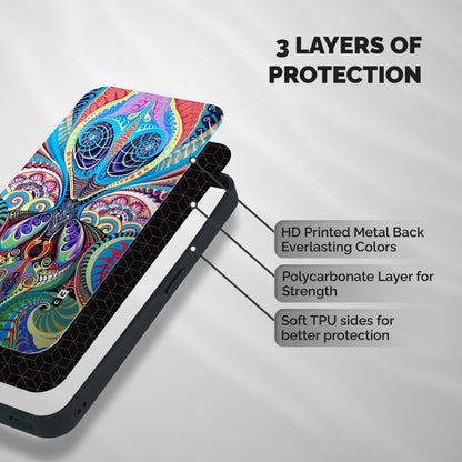 Alien Psychedelic Art Shockproof Hybrid Protection (Metal + TPU) Back Case Cover