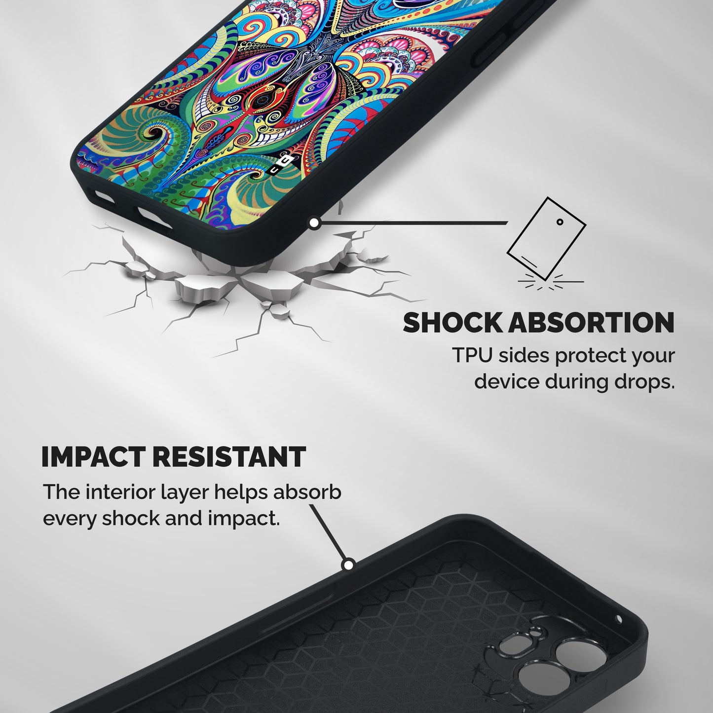 Alien Psychedelic Art Shockproof Hybrid Protection (Metal + TPU) Back Case Cover