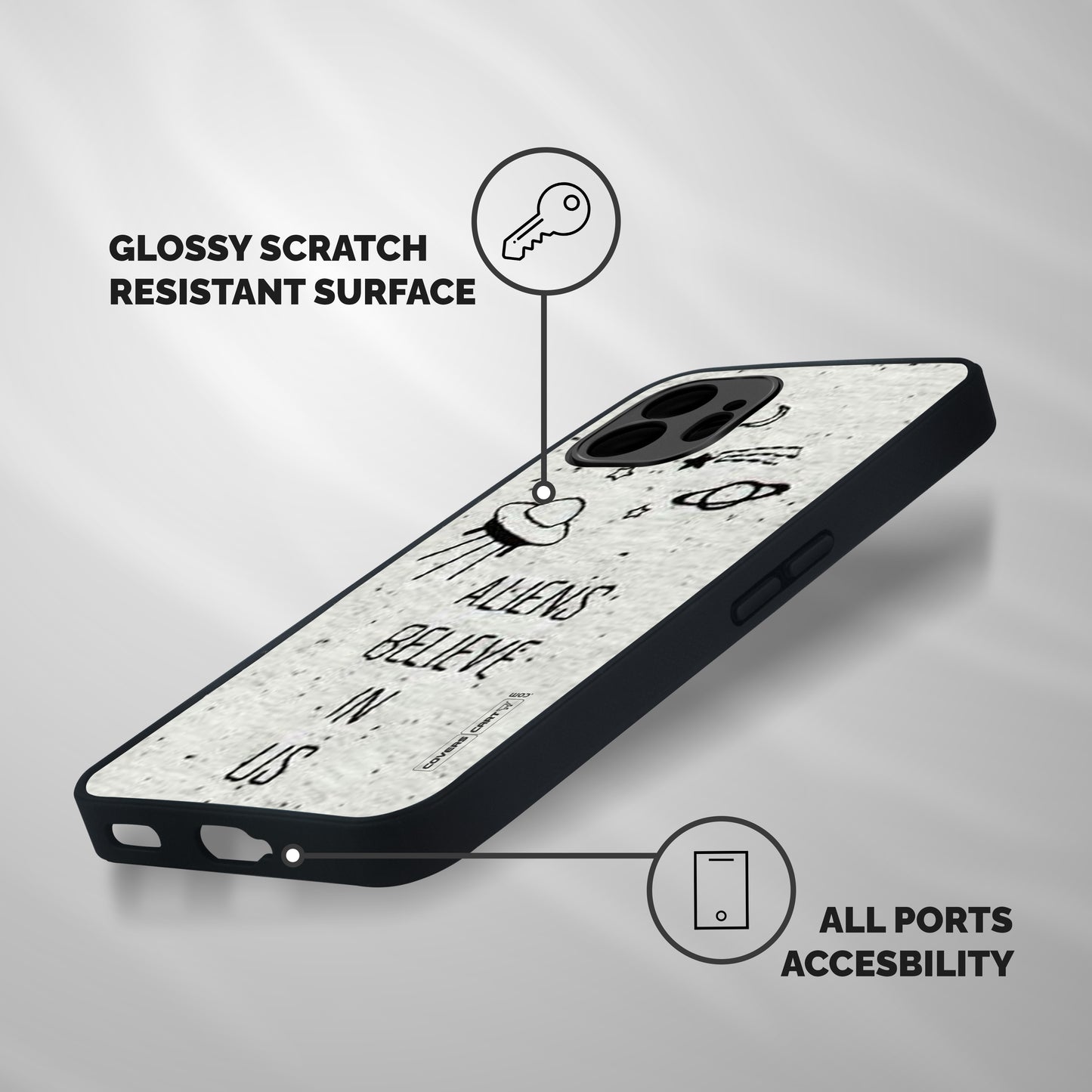 Aliens Believe In Us Shockproof Hybrid Protection (Metal + TPU) Back Case Cover