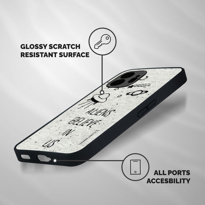 Aliens Believe In Us Shockproof Hybrid Protection (Metal + TPU) Back Case Cover