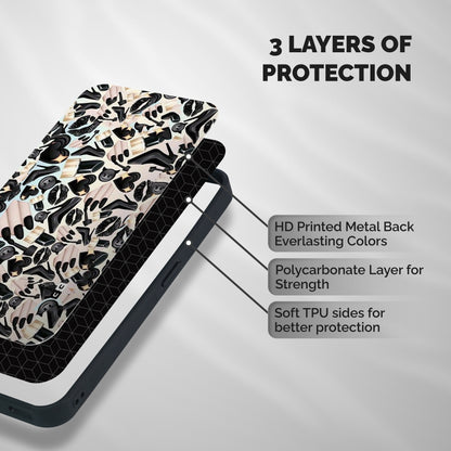 All Black Love Shockproof Hybrid Protection (Metal + TPU) Back Case Cover