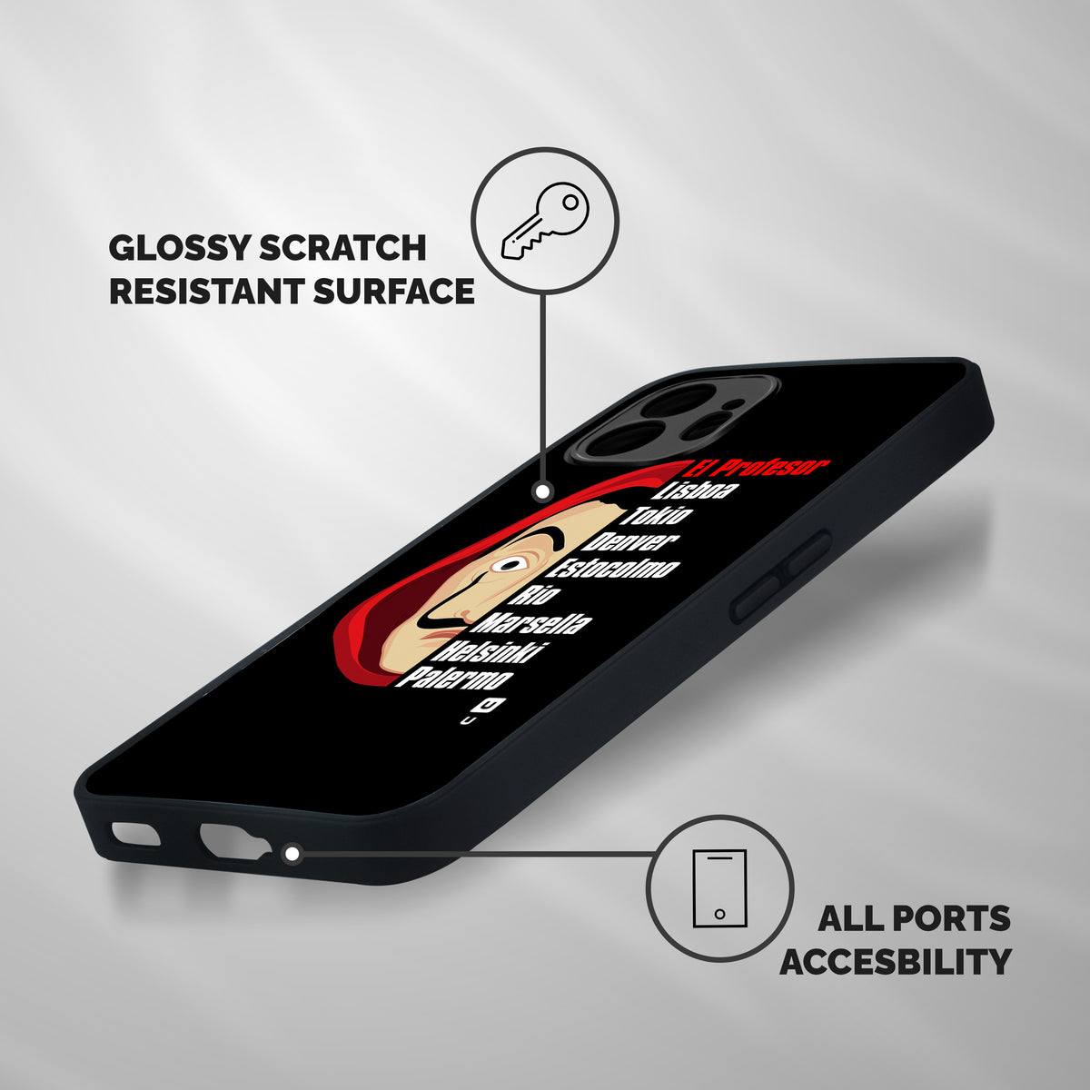 All Members Money Heist Shockproof Hybrid Protection (Metal + TPU) Back Case Cover