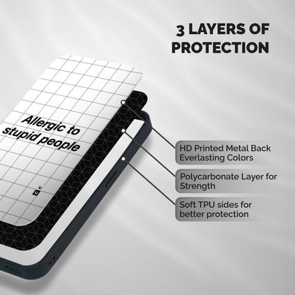 Allergic Shockproof Hybrid Protection (Metal + TPU) Back Case Cover