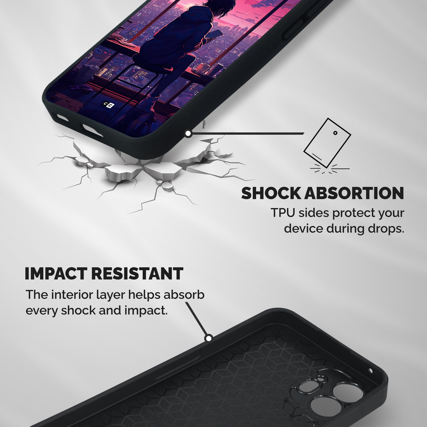 Alone Anime Shockproof Hybrid Protection (Metal + TPU) Back Case Cover