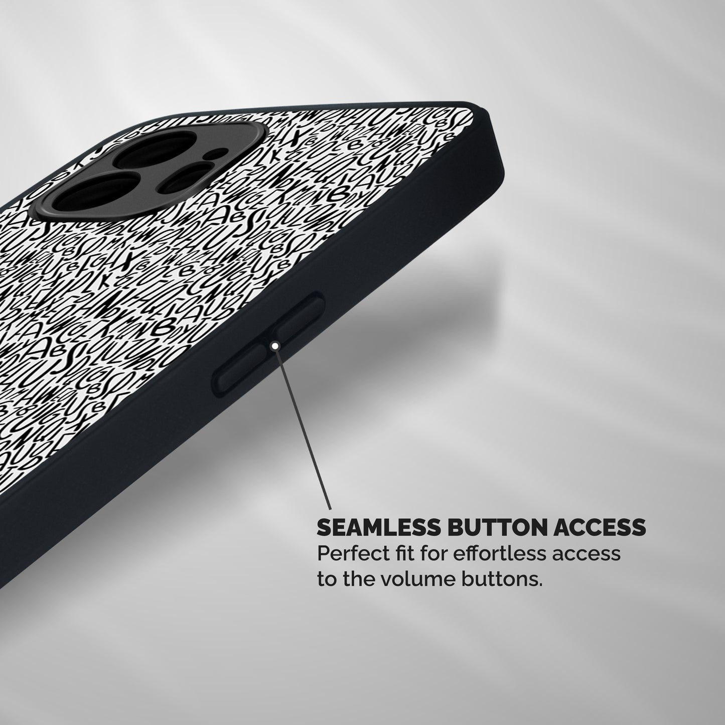 Alphabet Seamless Abstract Shockproof Hybrid Protection (Metal + TPU) Back Case Cover