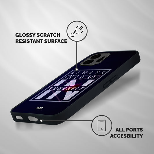 Always Believe in Yourself Shockproof Hybrid Protection (Metal + TPU) Back Case Cover