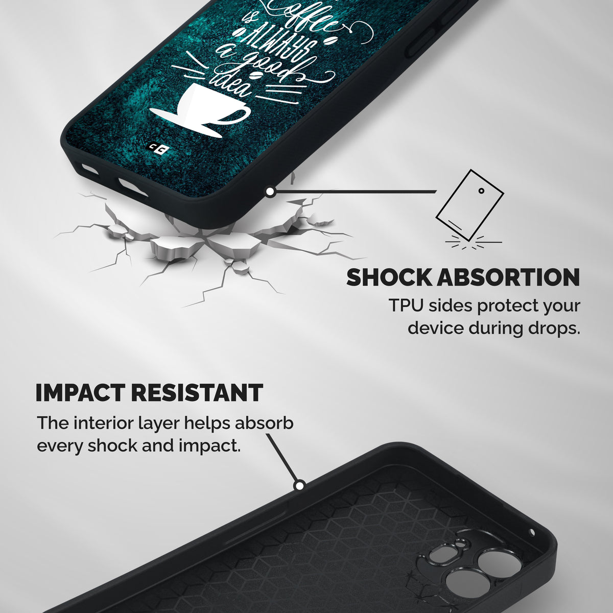 Always Coffee Shockproof Hybrid Protection (Metal + TPU) Back Case Cover