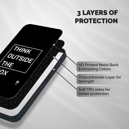 Always Think Outside Shockproof Hybrid Protection (Metal + TPU) Back Case Cover