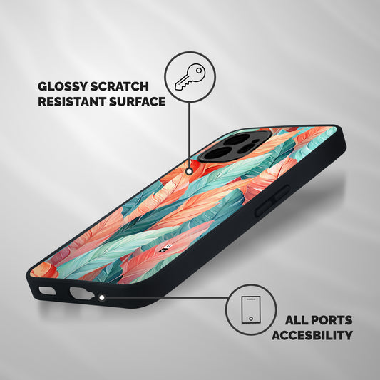 Amazing Colorful Leaves Shockproof Hybrid Protection (Metal + TPU) Back Case Cover