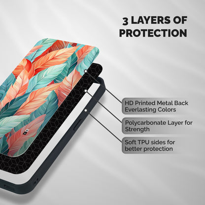 Amazing Colorful Leaves Shockproof Hybrid Protection (Metal + TPU) Back Case Cover