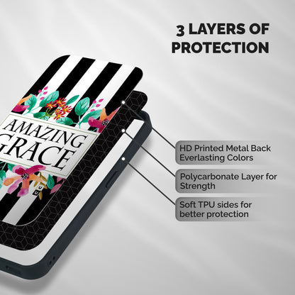 Amazing Grace Shockproof Hybrid Protection (Metal + TPU) Back Case Cover