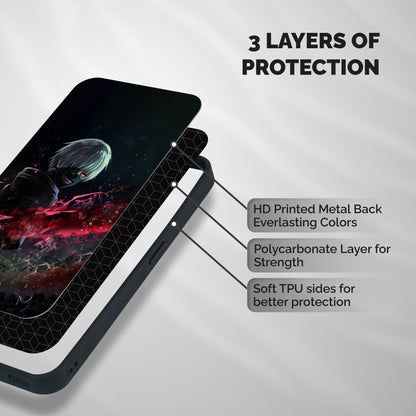 Amazing Ken Kaneki Shockproof Hybrid Protection (Metal + TPU) Back Case Cover