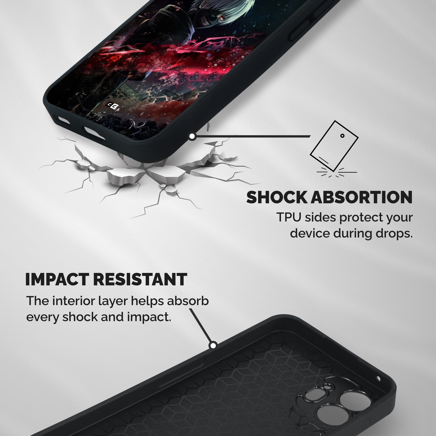 Amazing Ken Kaneki Shockproof Hybrid Protection (Metal + TPU) Back Case Cover