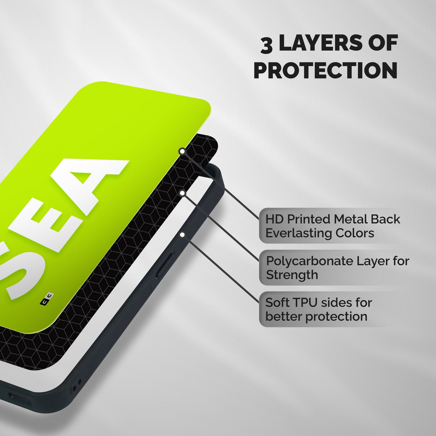 Amazing Sea Shockproof Hybrid Protection (Metal + TPU) Back Case Cover