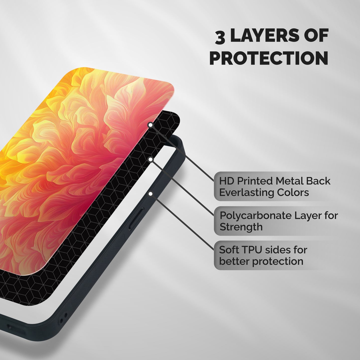 Amazing Vibrant Pattern Shockproof Hybrid Protection (Metal + TPU) Back Case Cover