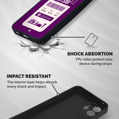 Amritsar Boarding Pass Shockproof Hybrid Protection (Metal + TPU) Back Case Cover