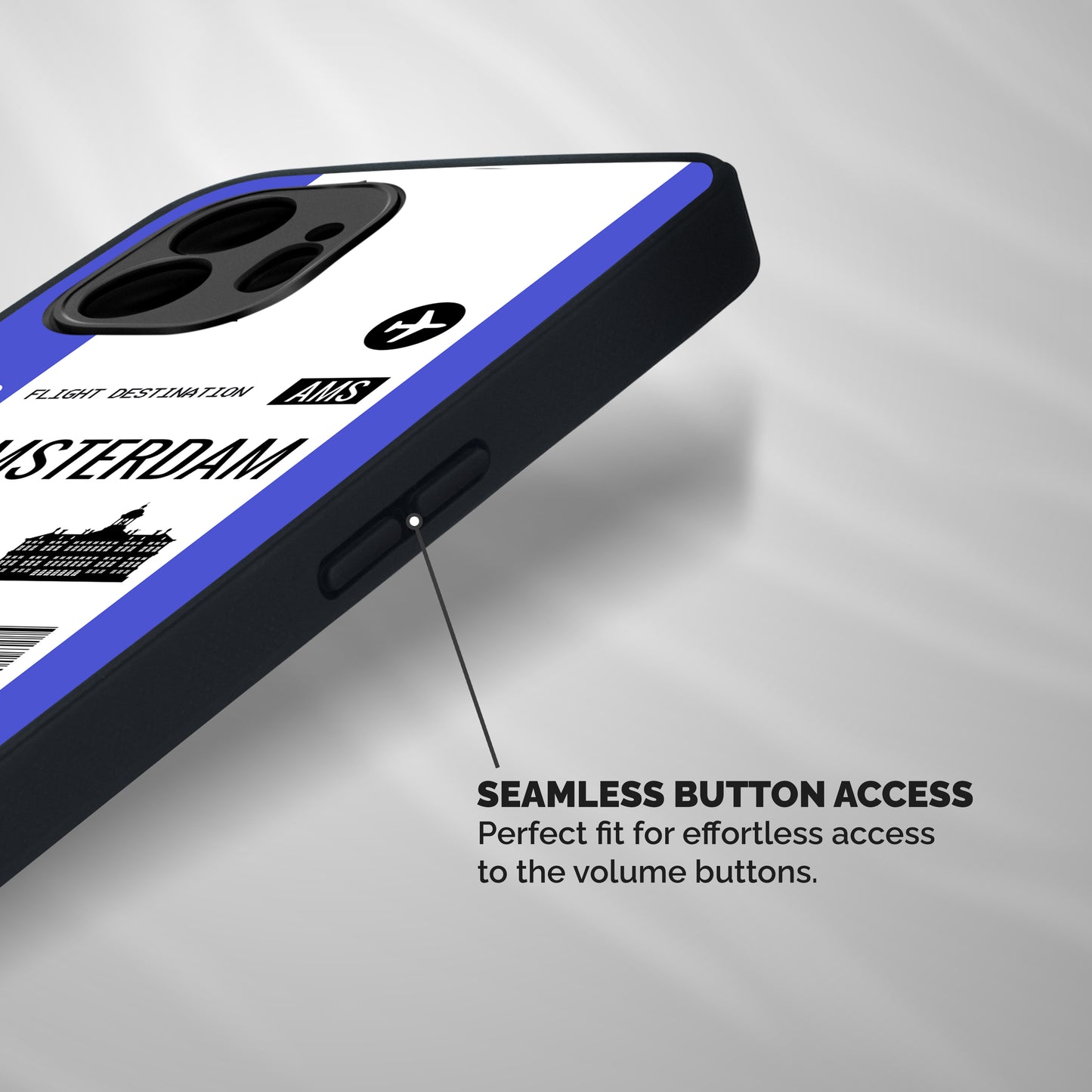 Amsterdam Boarding Pass Shockproof Hybrid Protection (Metal + TPU) Back Case Cover