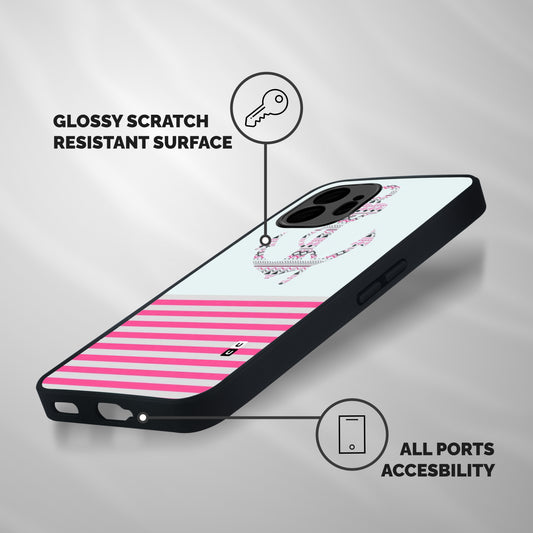 Anchor Design Stripes Shockproof Hybrid Protection (Metal + TPU) Back Case Cover