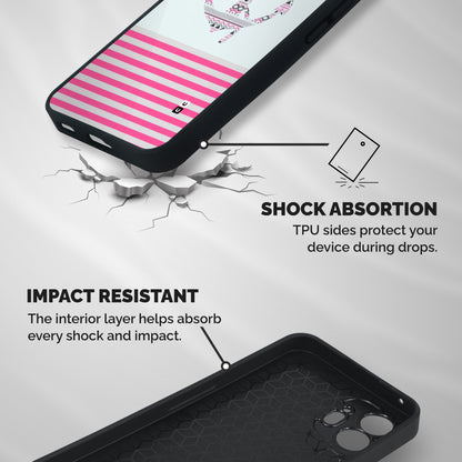 Anchor Design Stripes Shockproof Hybrid Protection (Metal + TPU) Back Case Cover