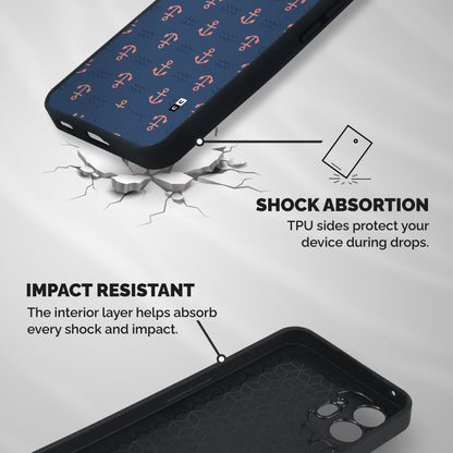 Anchor Sea Blue Shockproof Hybrid Protection (Metal + TPU) Back Case Cover