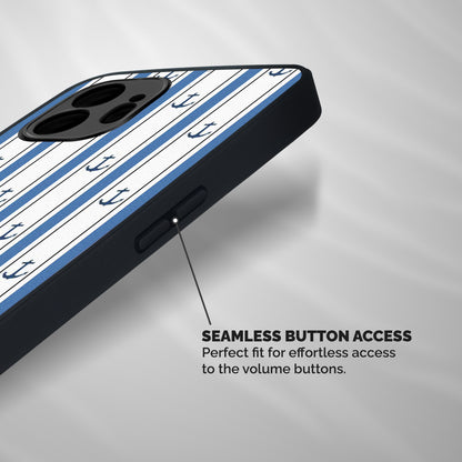 Anchor Stripe Lines Shockproof Hybrid Protection (Metal + TPU) Back Case Cover
