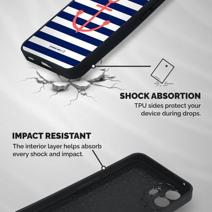 Anchor Stripes Shockproof Hybrid Protection (Metal + TPU) Back Case Cover