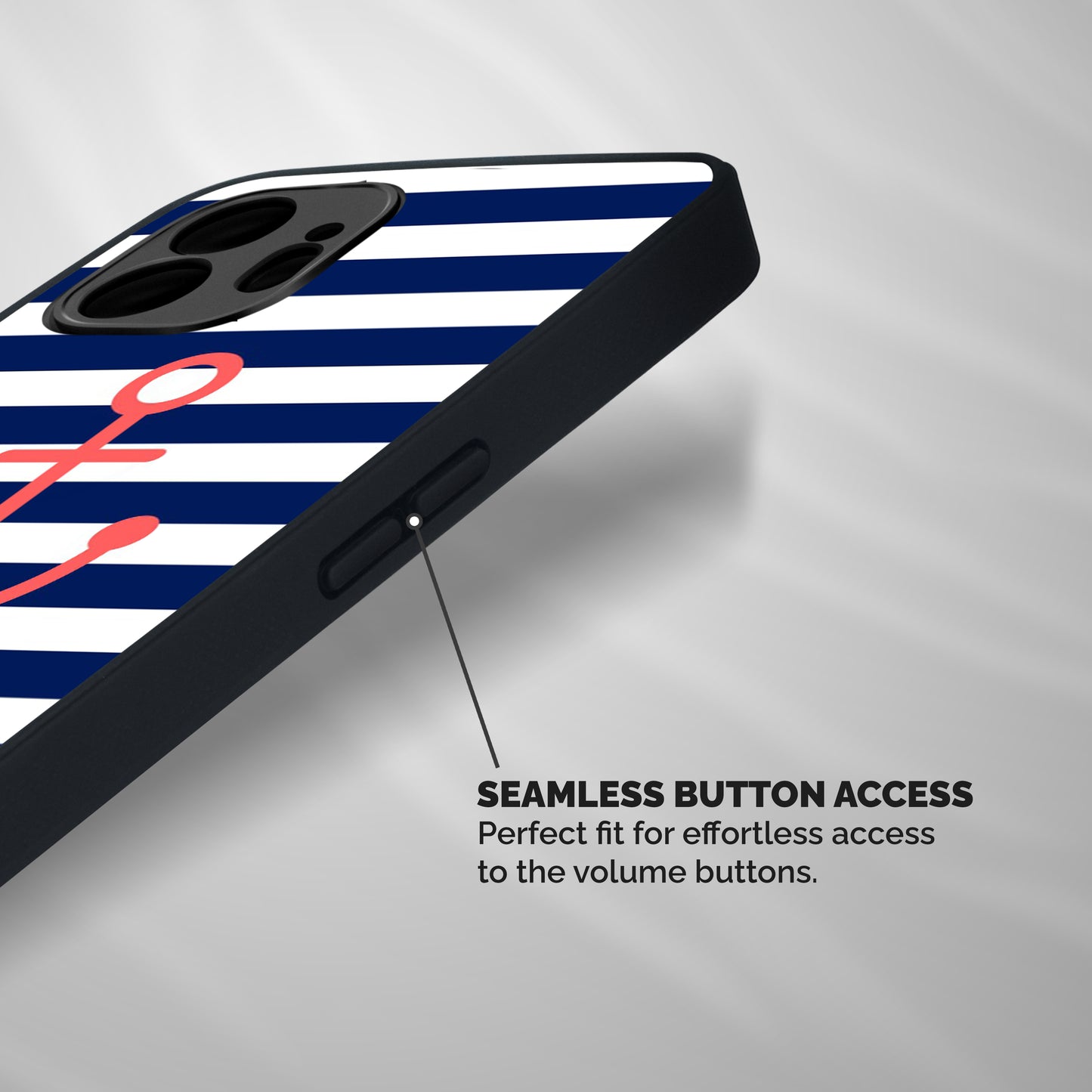 Anchor Stripes Shockproof Hybrid Protection (Metal + TPU) Back Case Cover