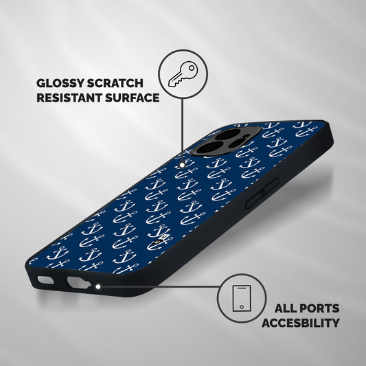 Anchor Zig Pattern Shockproof Hybrid Protection (Metal + TPU) Back Case Cover