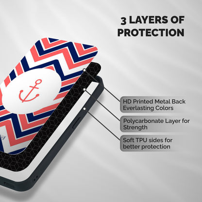 Anchor Zig Zag Shockproof Hybrid Protection (Metal + TPU) Back Case Cover