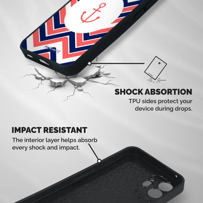 Anchor Zig Zag Shockproof Hybrid Protection (Metal + TPU) Back Case Cover