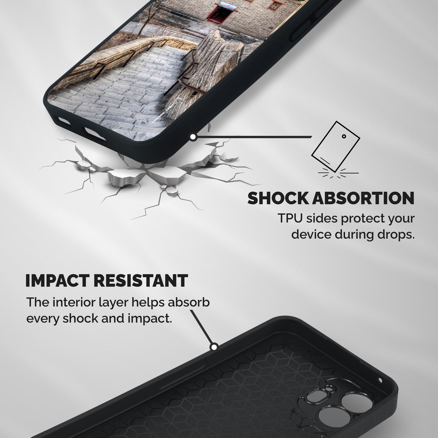 Ancient Strairs Shockproof Hybrid Protection (Metal + TPU) Back Case Cover