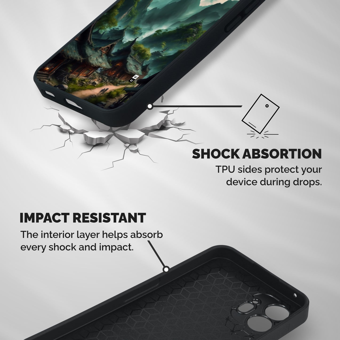 Ancient Village Shockproof Hybrid Protection (Metal + TPU) Back Case Cover