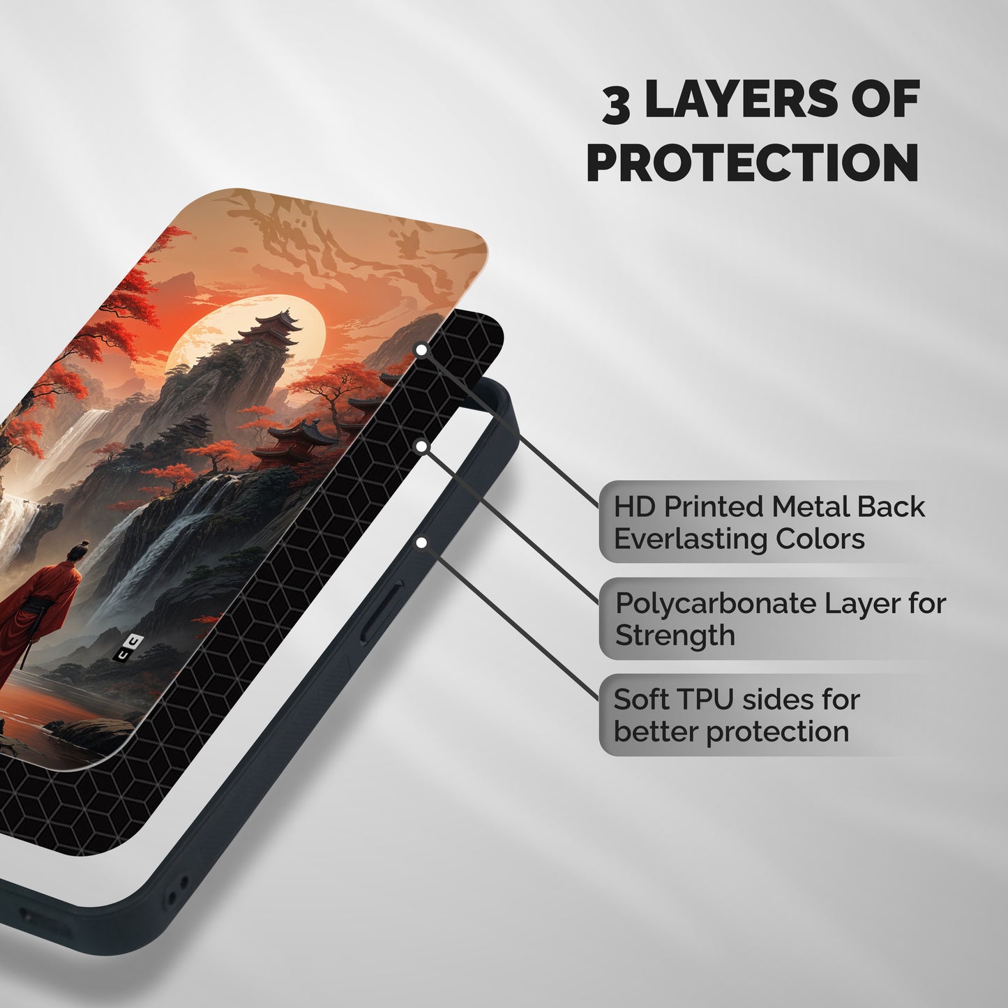 Ancient Waterfall Shockproof Hybrid Protection (Metal + TPU) Back Case Cover